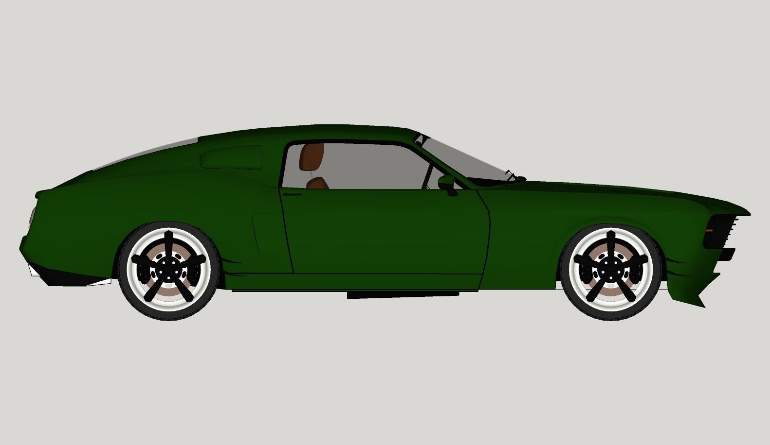 Mustang 1968 Custom High Poly and Low Poly 3D model_42