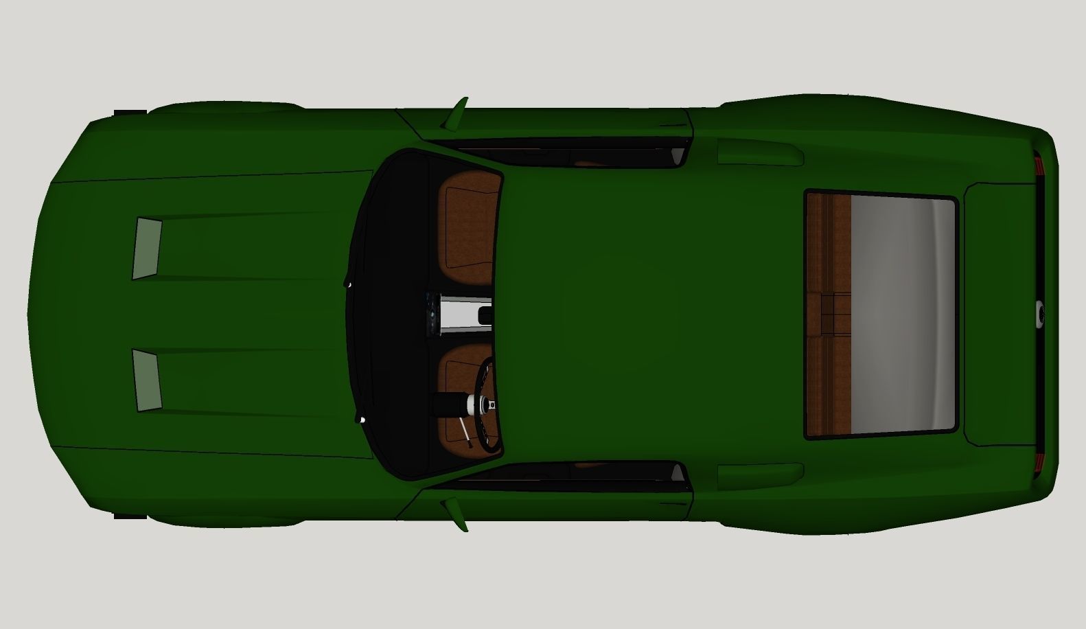 Mustang 1968 Custom High Poly and Low Poly 3D model_43