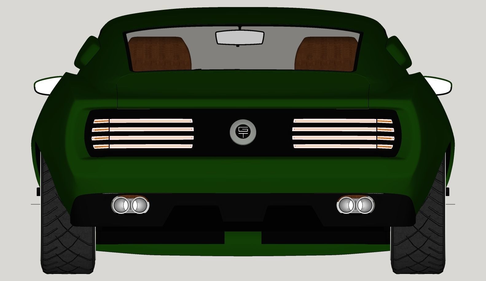 Mustang 1968 Custom High Poly and Low Poly 3D model_22