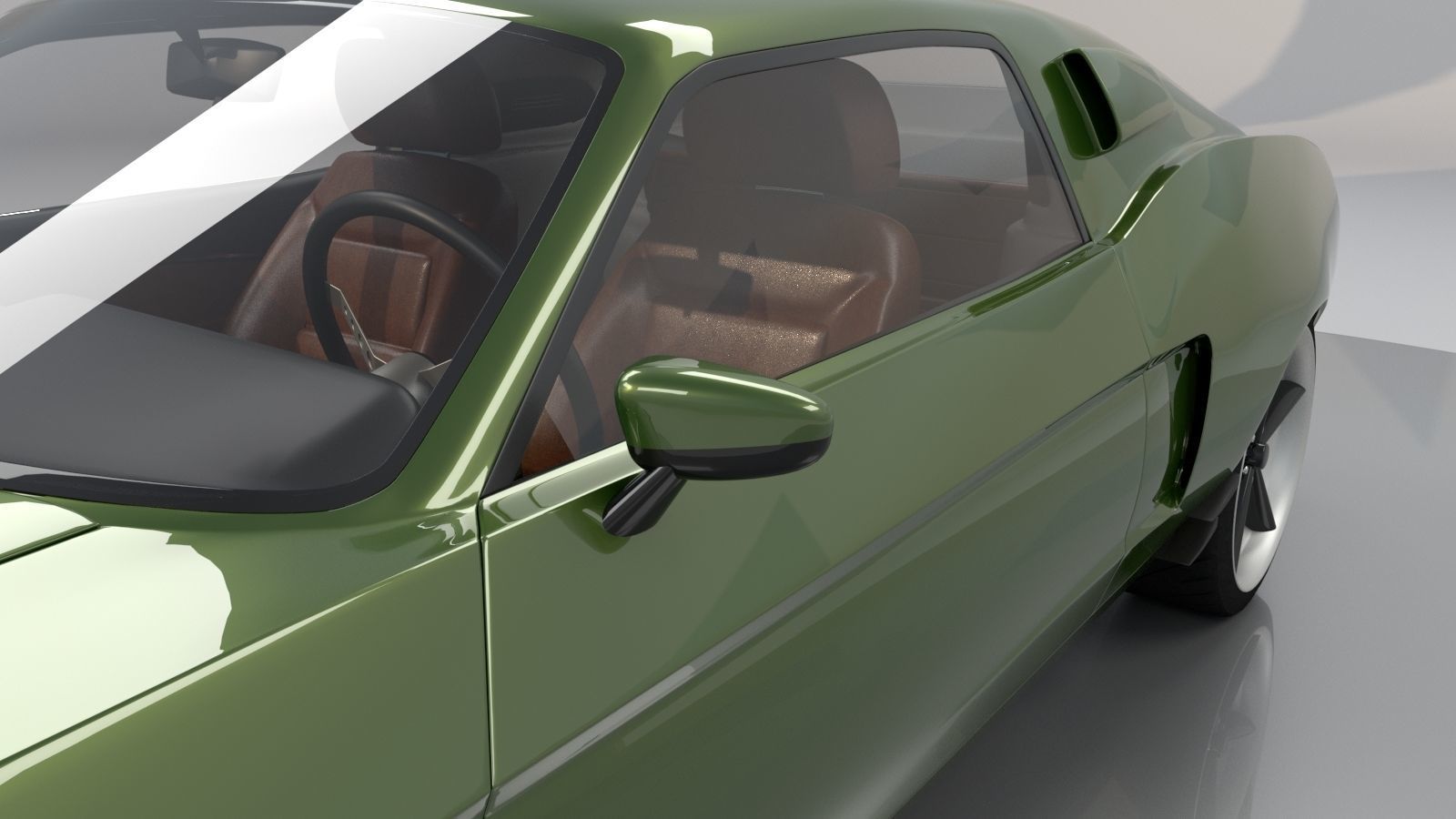 Mustang 1968 Custom High Poly and Low Poly 3D model_12