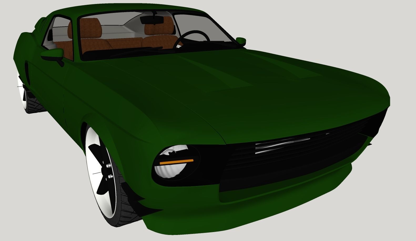 Mustang 1968 Custom High Poly and Low Poly 3D model_15