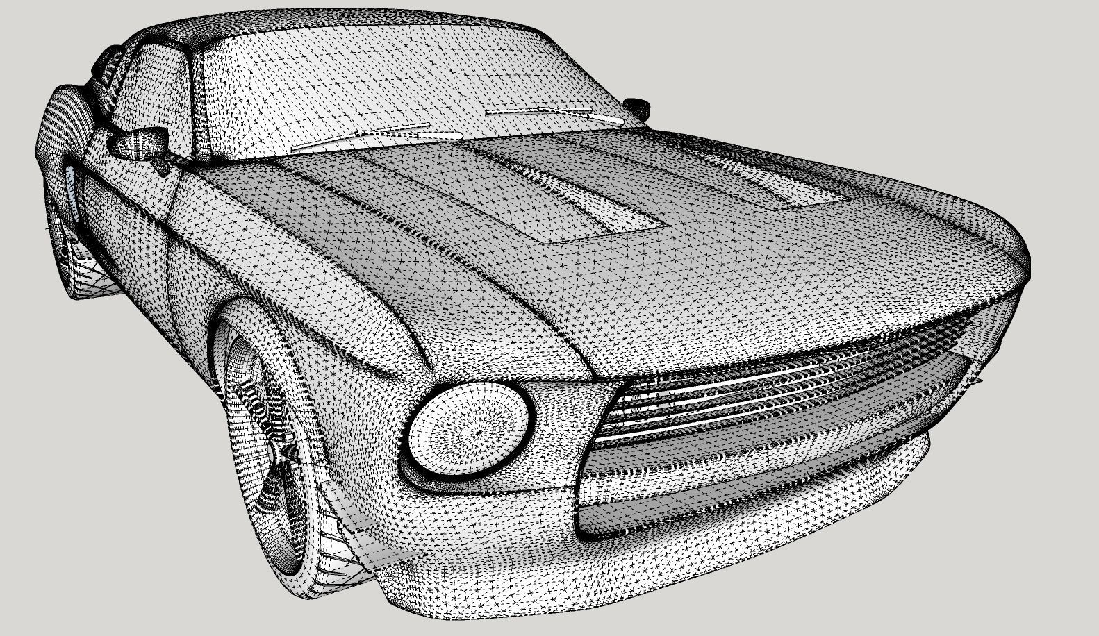 Mustang 1968 Custom High Poly and Low Poly 3D model_20