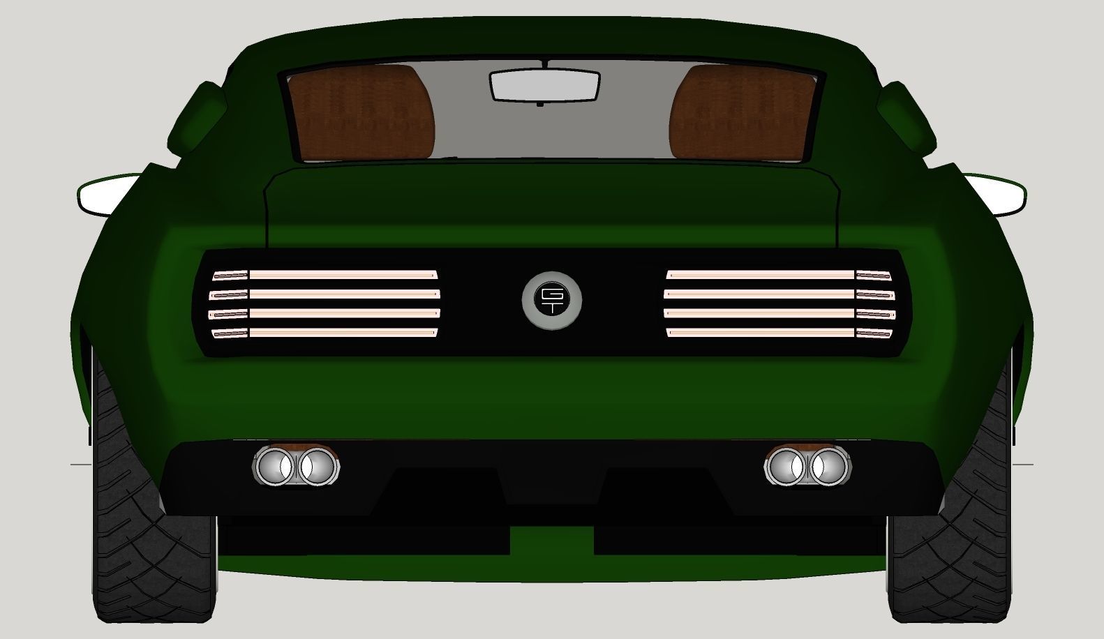 Mustang 1968 Custom High Poly and Low Poly 3D model_40