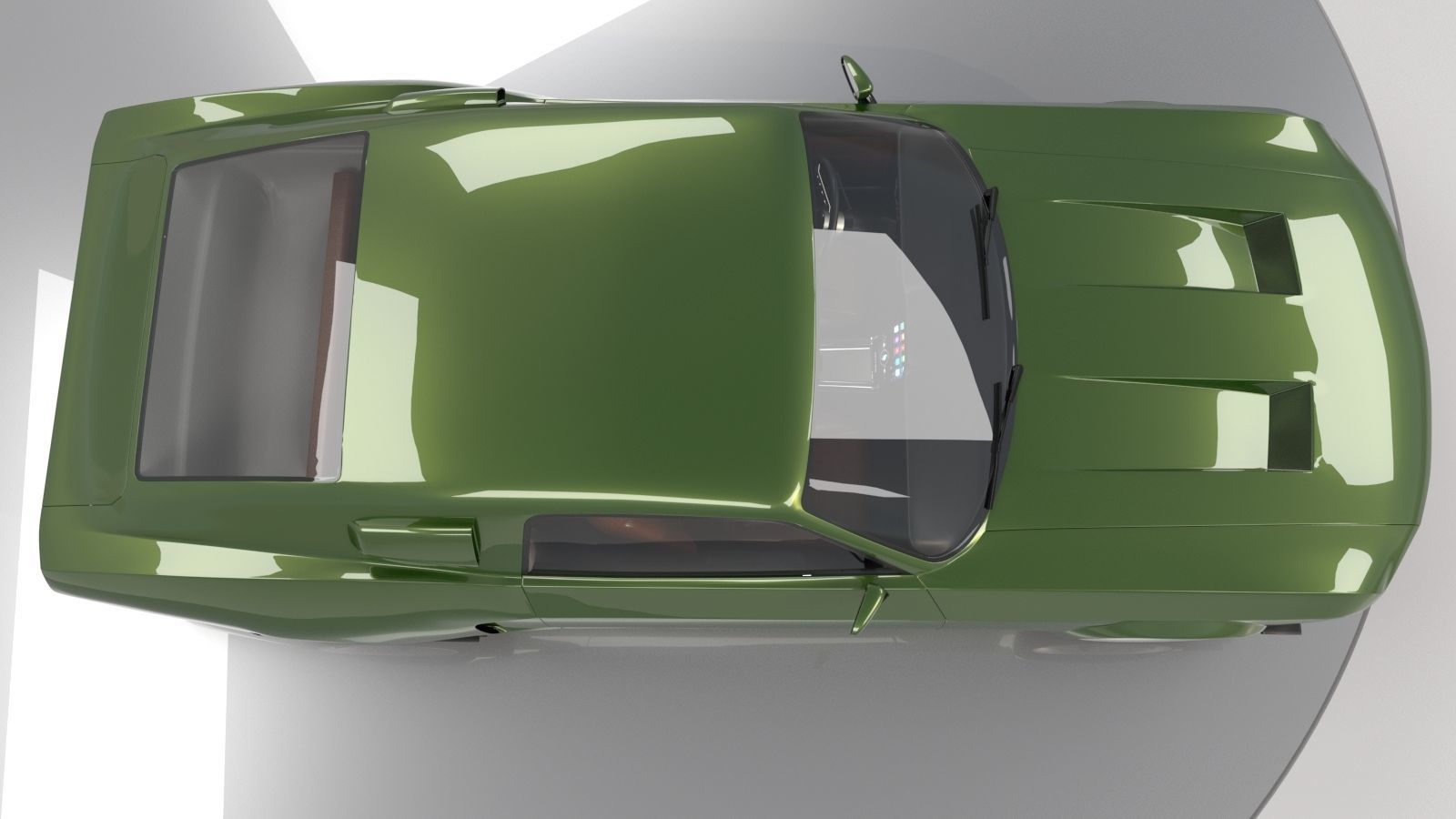 Mustang 1968 Custom High Poly and Low Poly 3D model_3