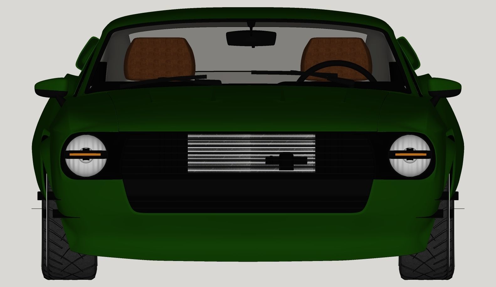 Mustang 1968 Custom High Poly and Low Poly 3D model_21