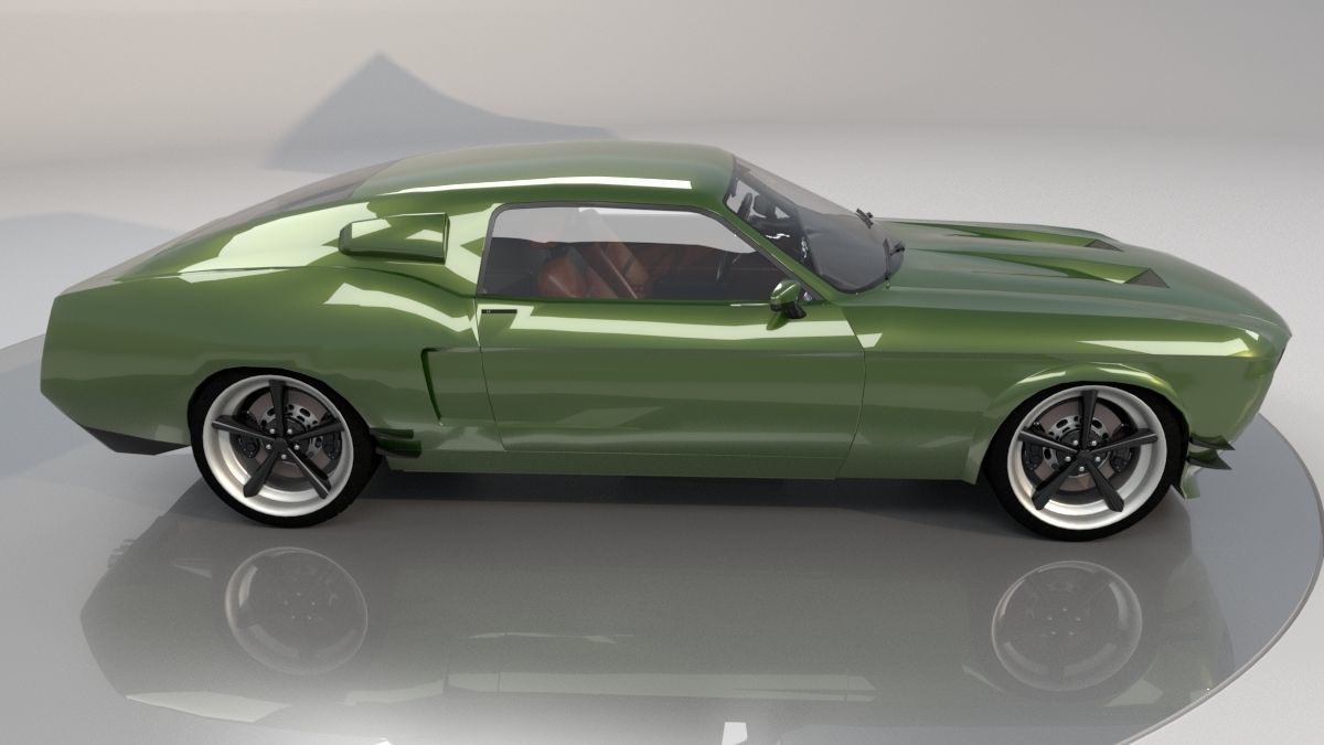 Mustang 1968 Custom High Poly and Low Poly 3D model_28