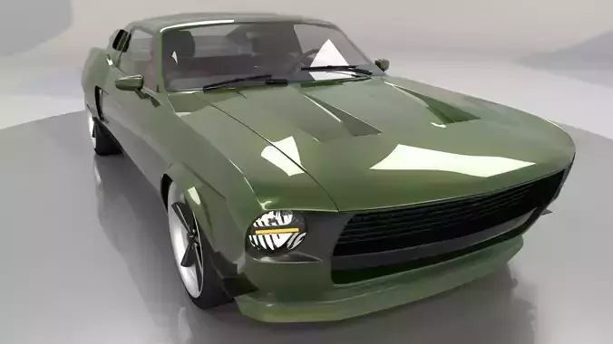 Mustang 1968 Custom High Poly and Low Poly