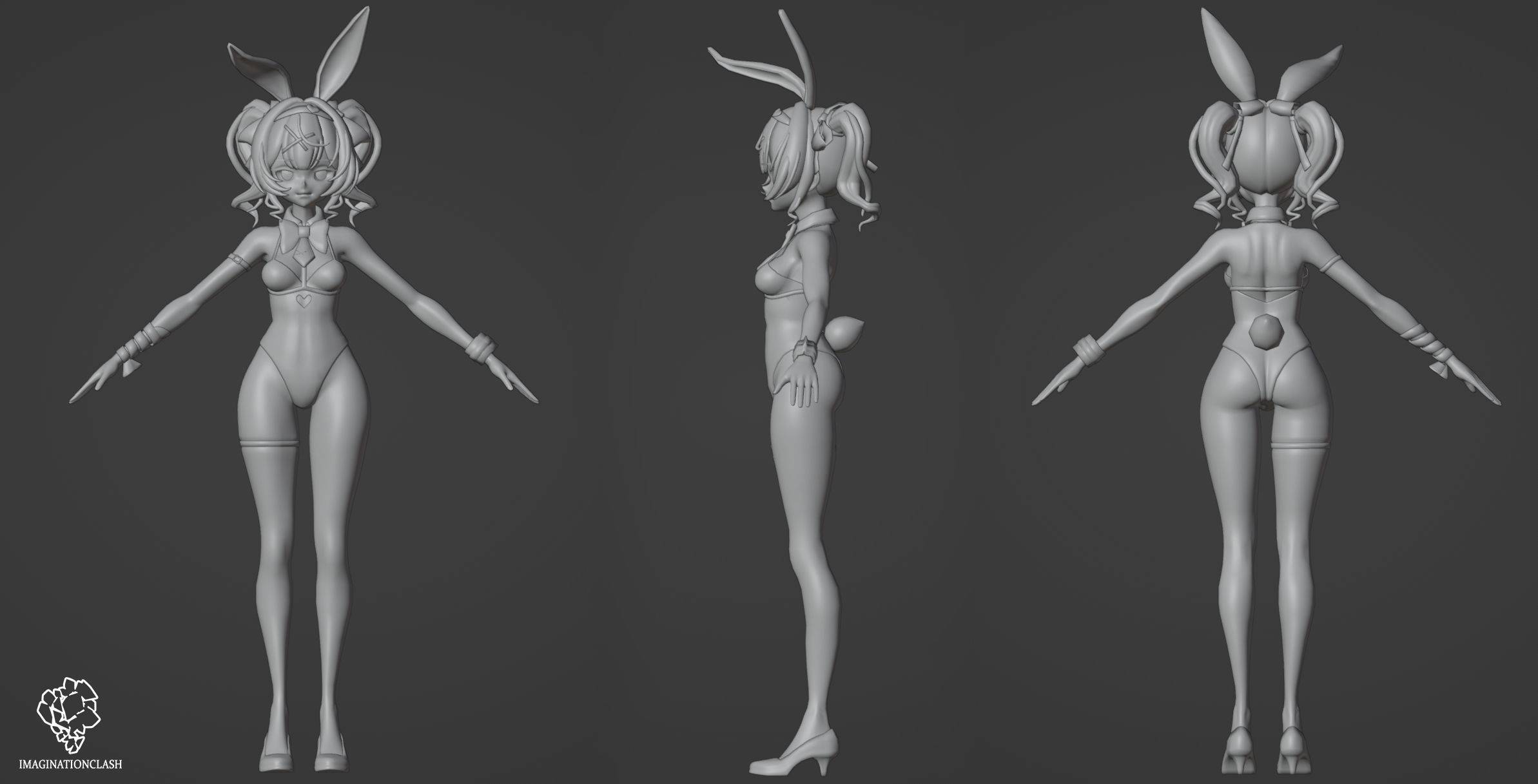 Hatsune Miku rabbit hole 3D model_7