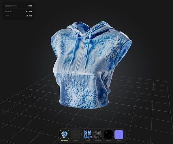 Hooded skater top game ready UE5 Low-poly 3D model