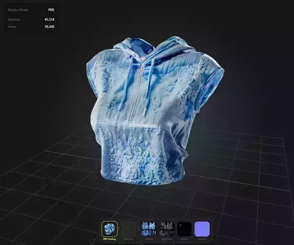 Hooded skater top game ready UE5