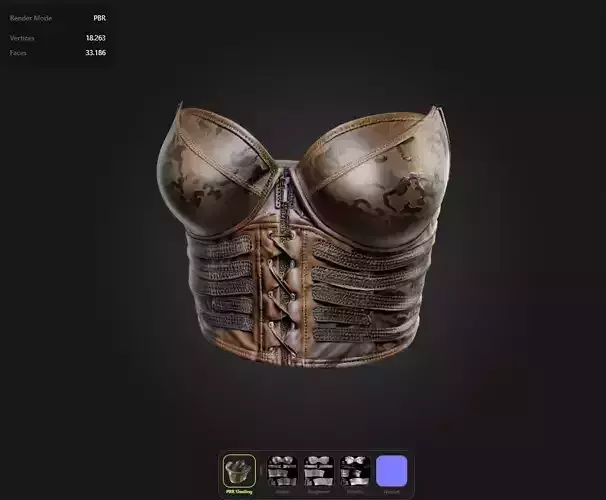military Corset game ready UE5 PBR