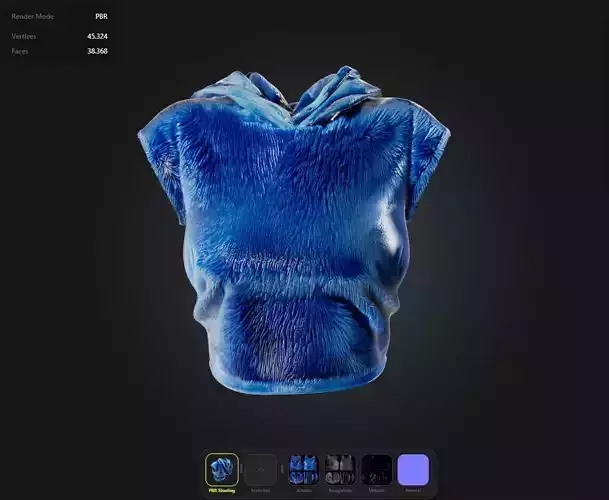 Hooded skater top game ready UE5