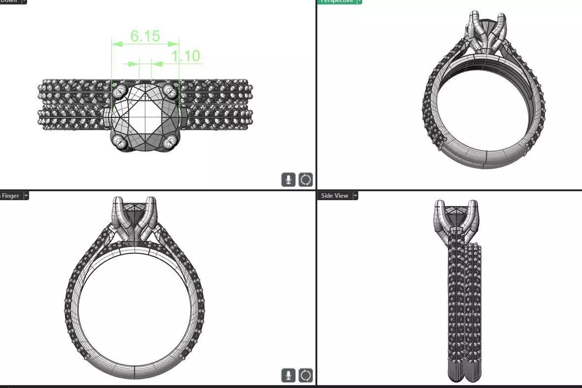 6 mm round center engagement and band 3D print model_0
