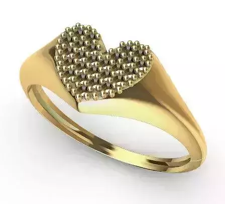 Anel Coracao Cravejado