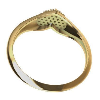 Anel Coracao Cravejado 3D print model_1