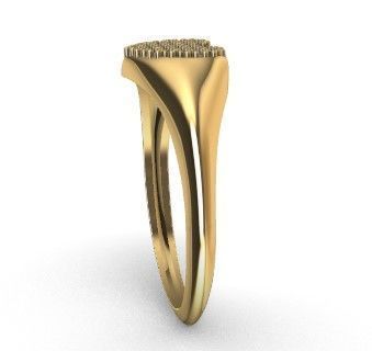 Anel Coracao Cravejado 3D print model_4