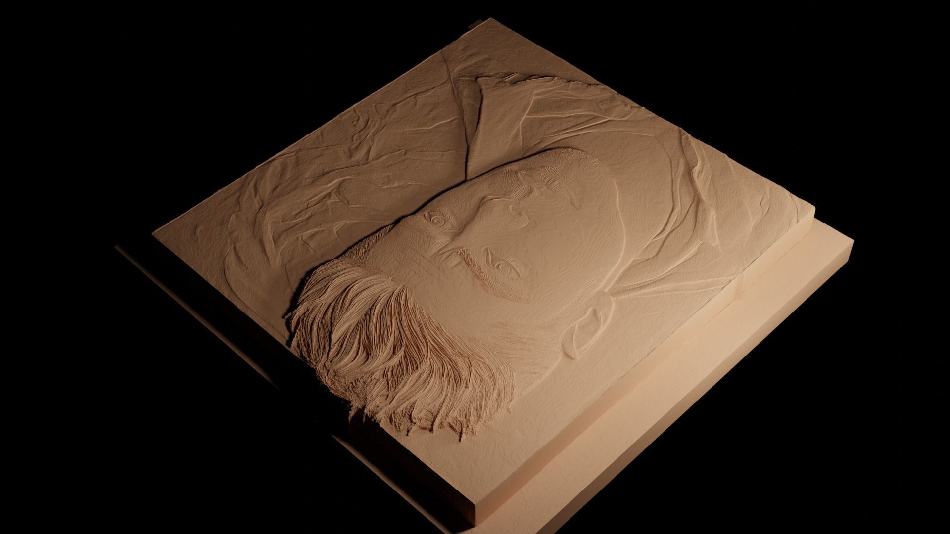 Zac Efron CNC 3d Print High Relief Sand Casting 3D print model_4