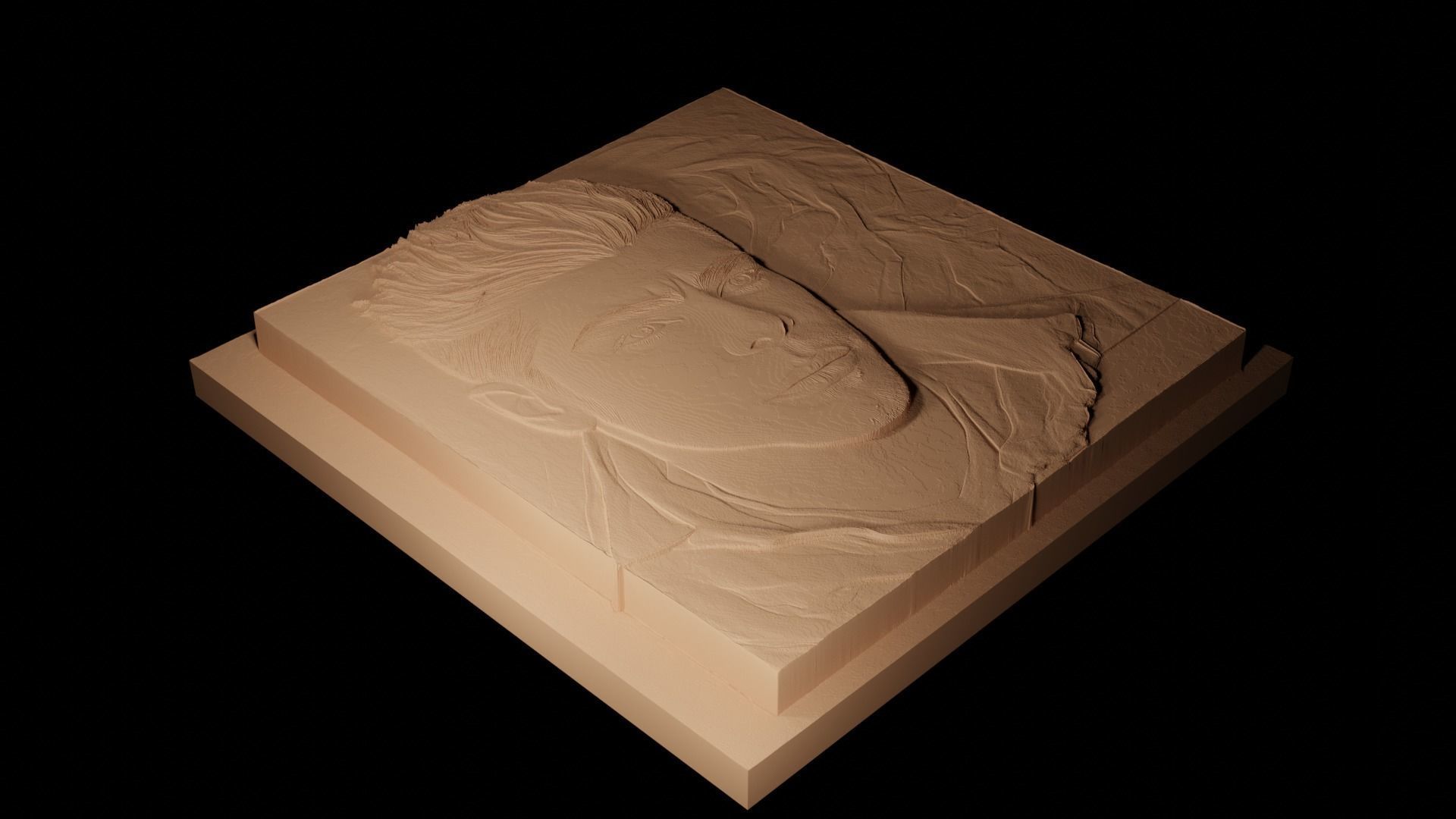 Zac Efron CNC 3d Print High Relief Sand Casting 3D print model_2