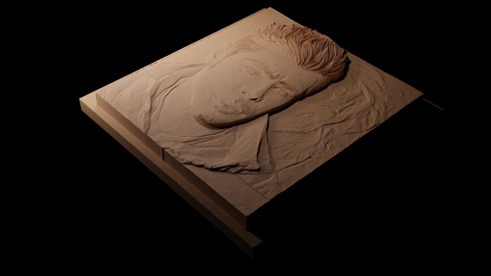 Zac Efron CNC 3d Print High Relief Sand Casting 3D print model_1