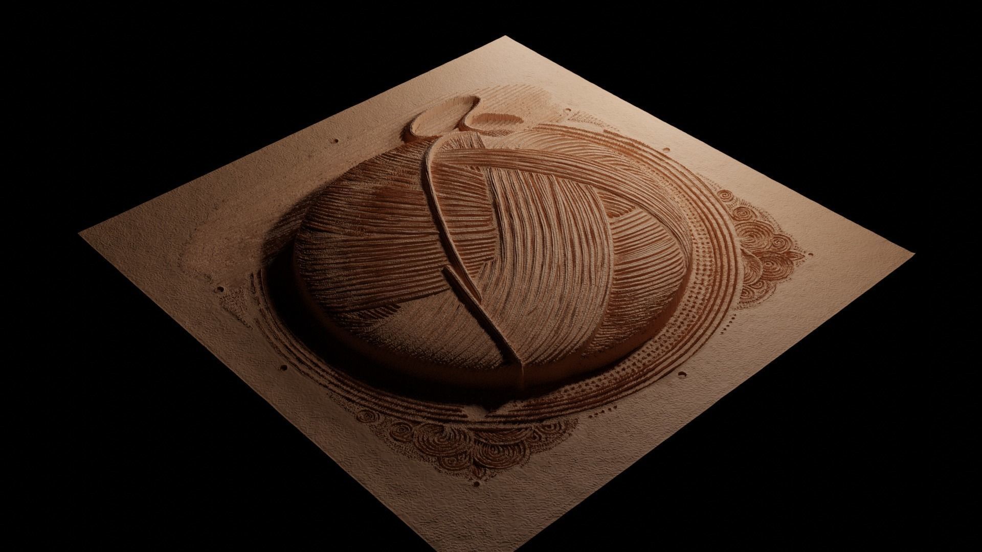 Yarn CNC 3d Print High Relief Sand Casting 3D print model_3