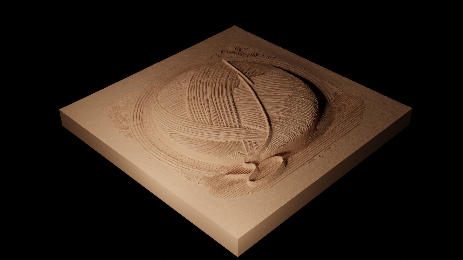 Yarn CNC 3d Print High Relief Sand Casting 3D print model_2