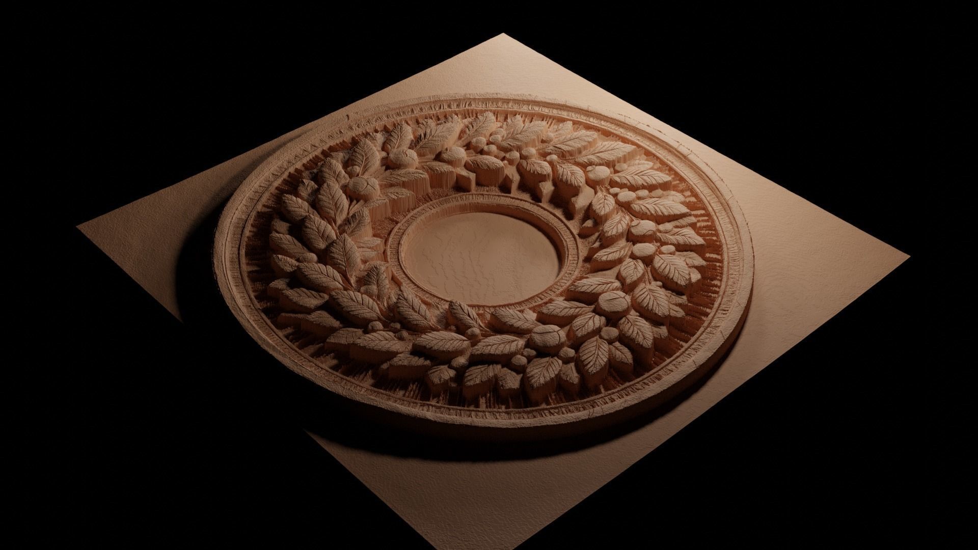 Wreath CNC 3d Print High Relief Sand Casting 3D print model_3