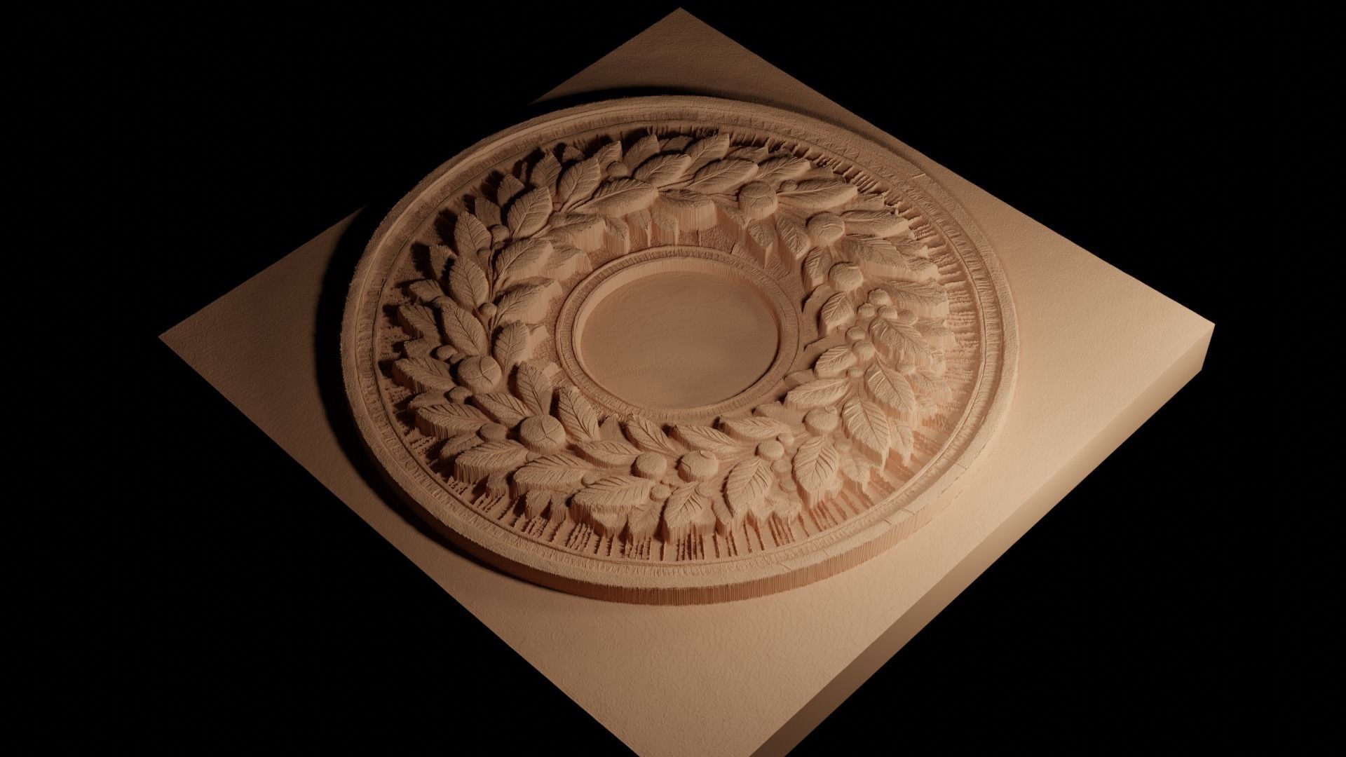 Wreath CNC 3d Print High Relief Sand Casting 3D print model_4