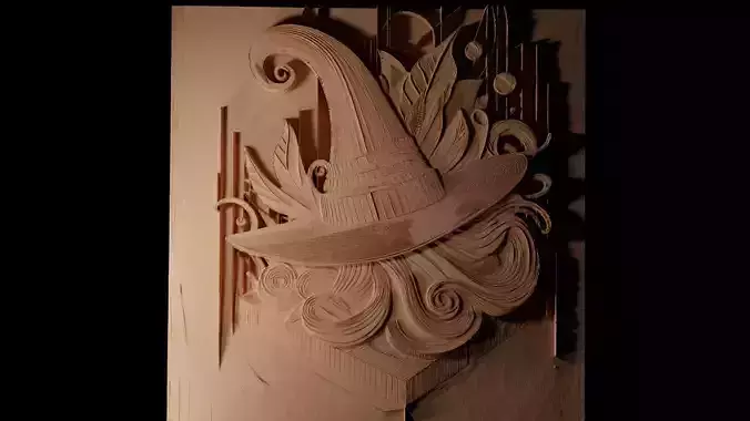 Witch Hat CNC 3d Print High Relief Sand Casting