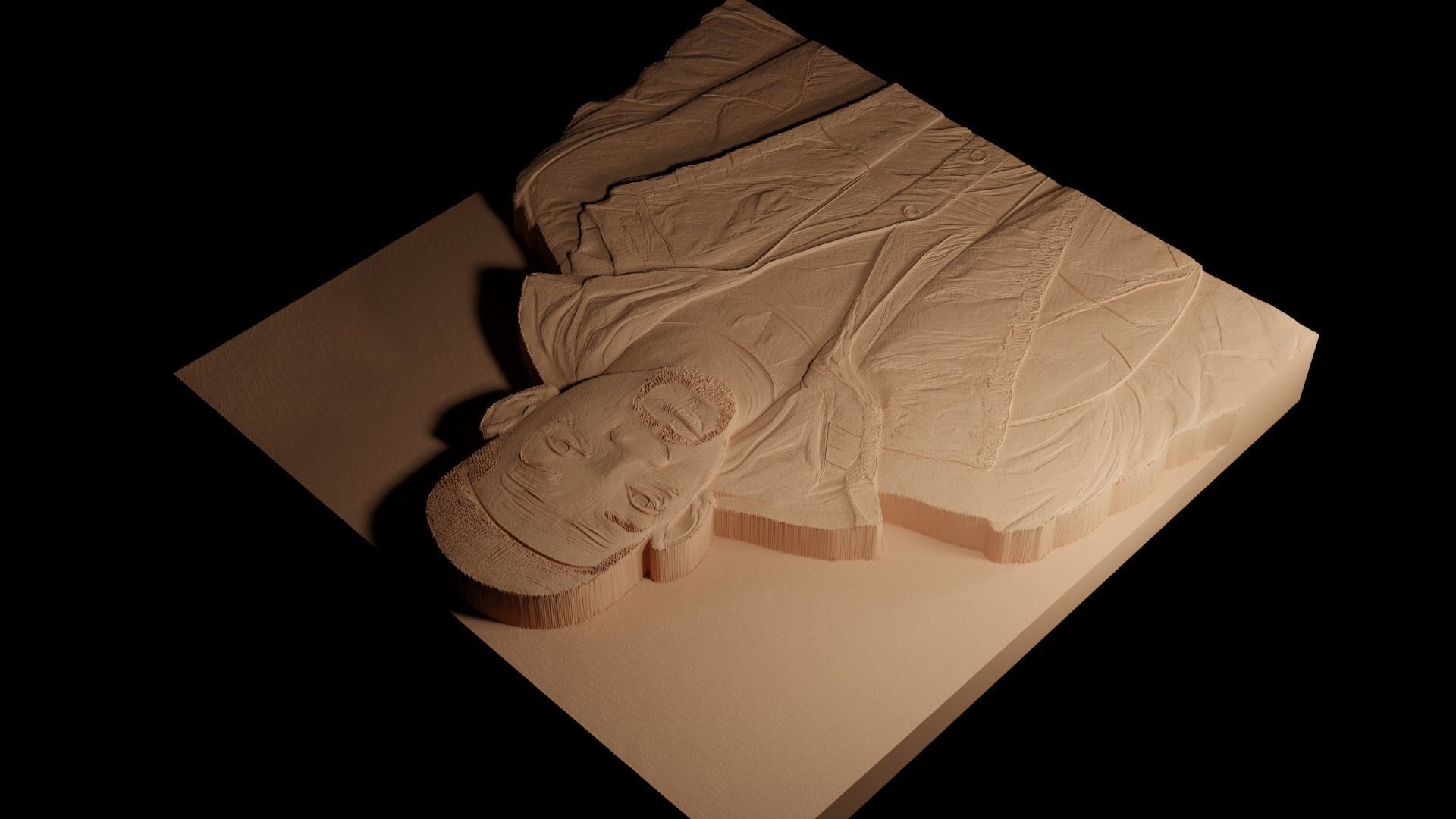 Will Smith CNC 3d Print High Relief Sand Casting 3D print model_4