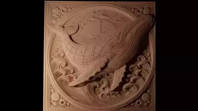 Whale CNC 3d Print High Relief Sand Casting