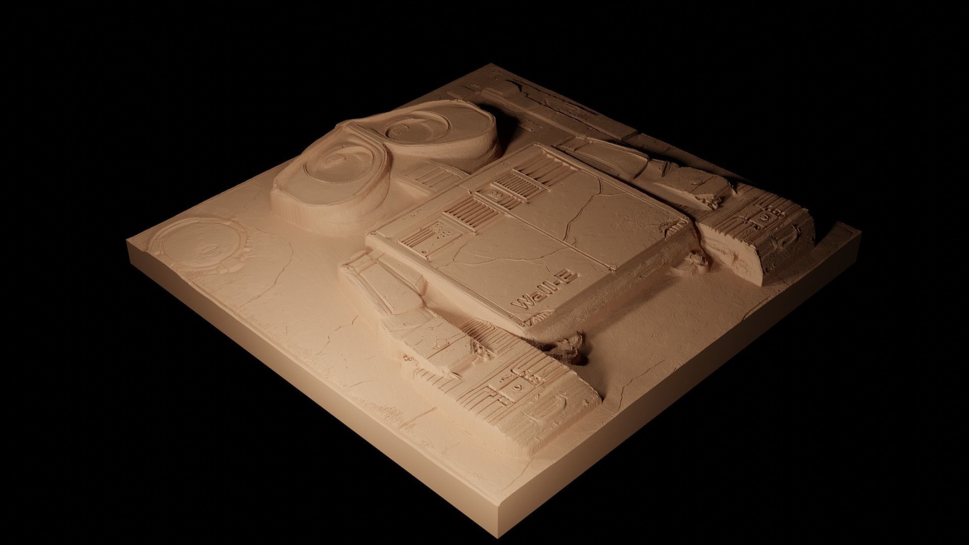 Wall-E Wall-E CNC 3d Print High Relief Sand Casting 3D print model_2