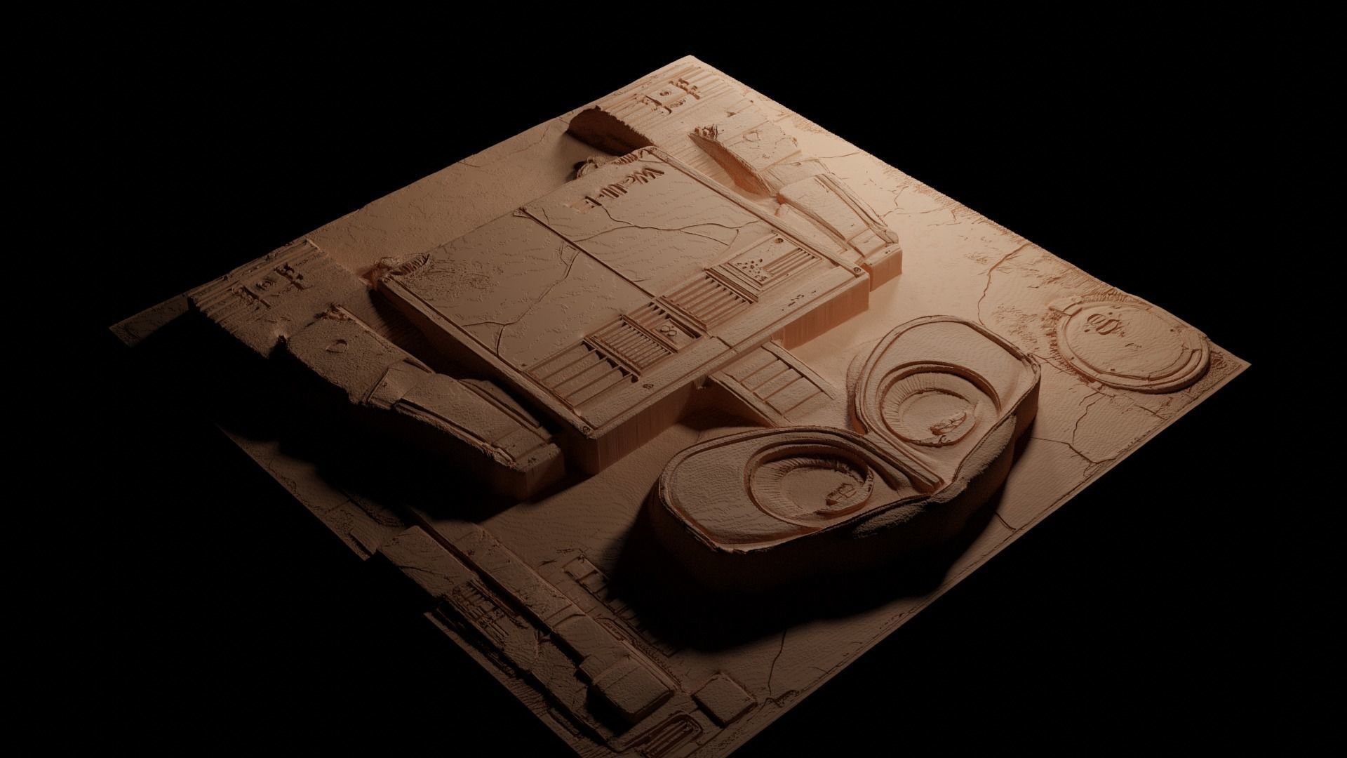 Wall-E Wall-E CNC 3d Print High Relief Sand Casting 3D print model_3