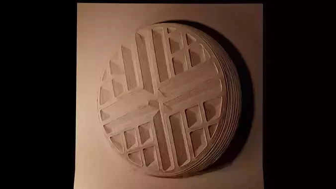 Waffles CNC 3d Print High Relief Sand Casting 3D print model