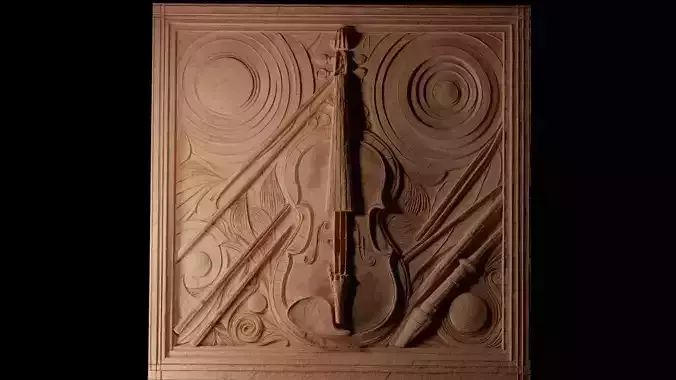 Violin CNC 3d Print High Relief Sand Casting 3D print model