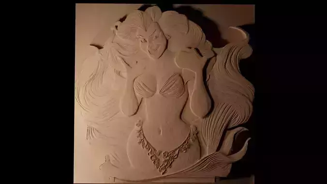 Ursula The Little Mermaid CNC 3d Print High Relief Sand Casting