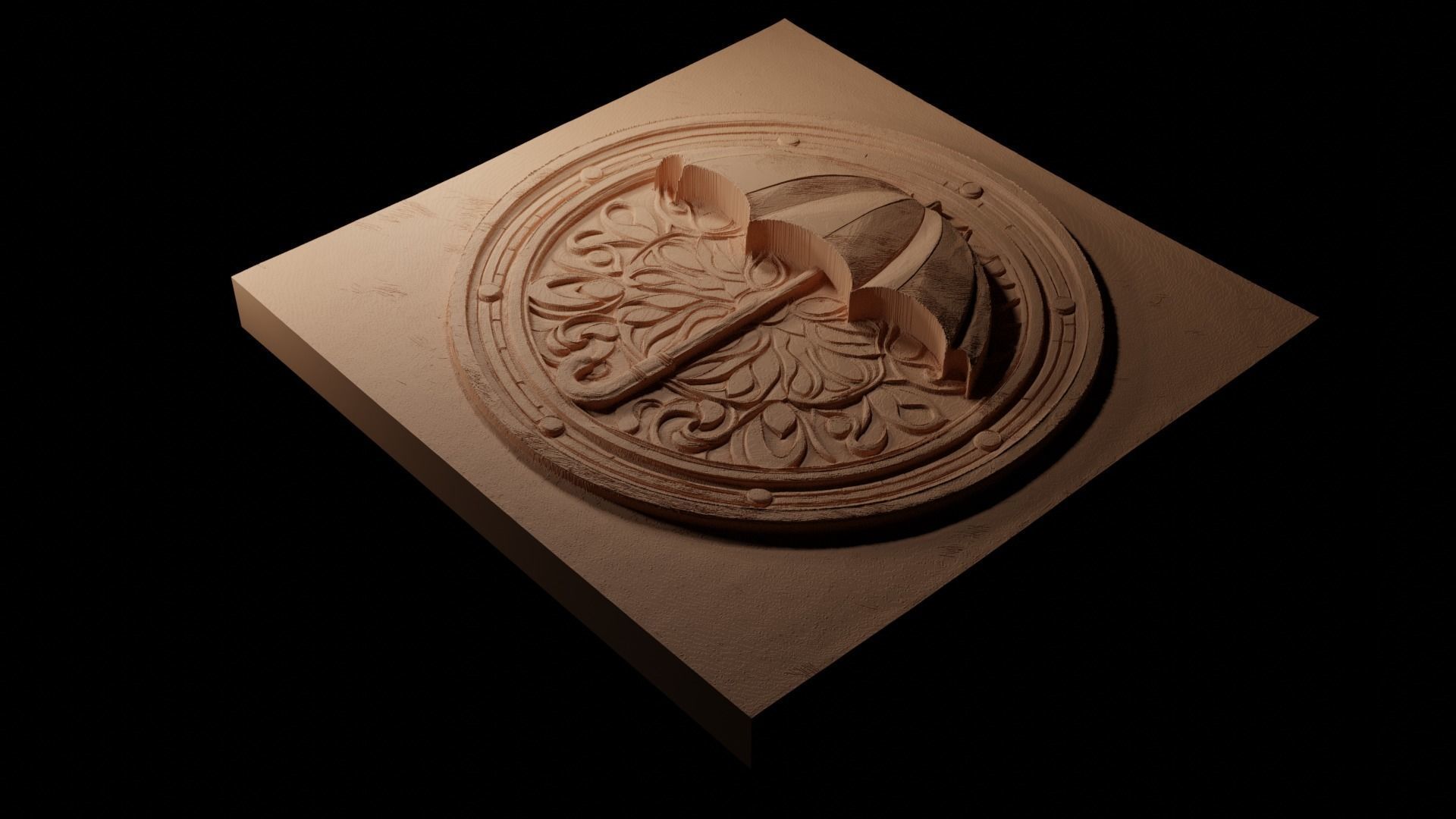 Umbrella CNC 3d Print High Relief Sand Casting 3D print model_1