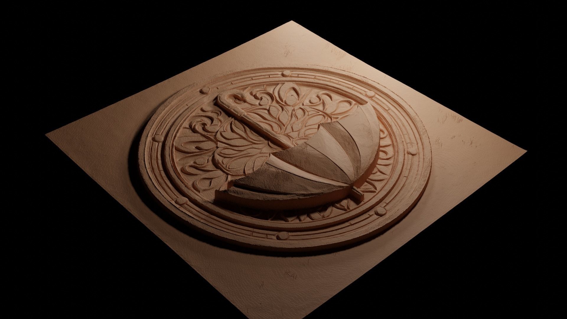 Umbrella CNC 3d Print High Relief Sand Casting 3D print model_3