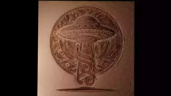 UFO CNC 3d Print High Relief Sand Casting 3D print model