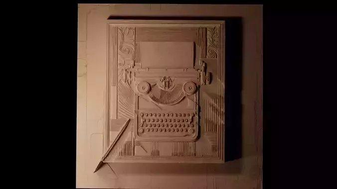 Typewriter CNC 3d Print High Relief Sand Casting