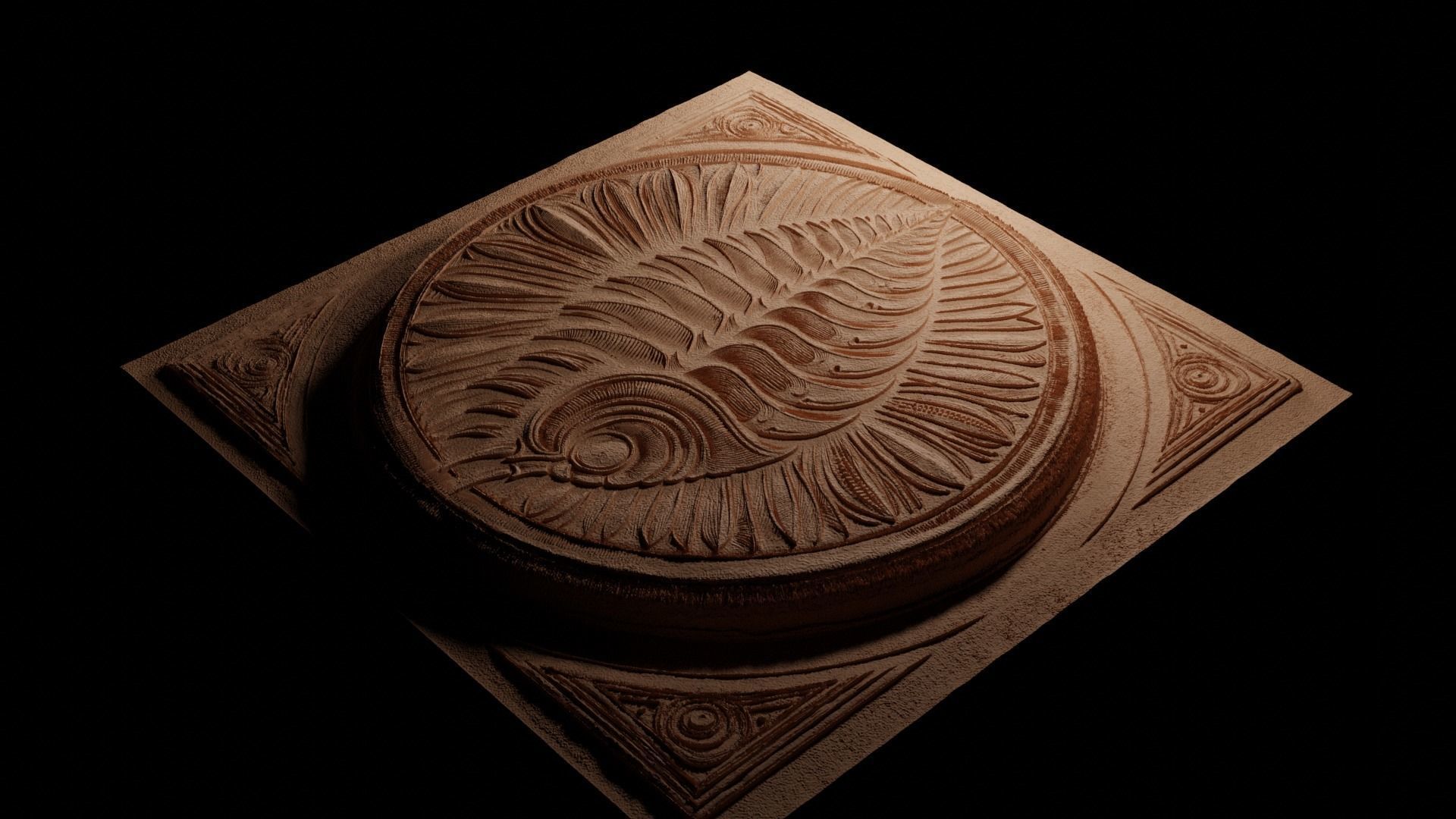 Trilobite CNC 3d Print High Relief Sand Casting 3D print model_3