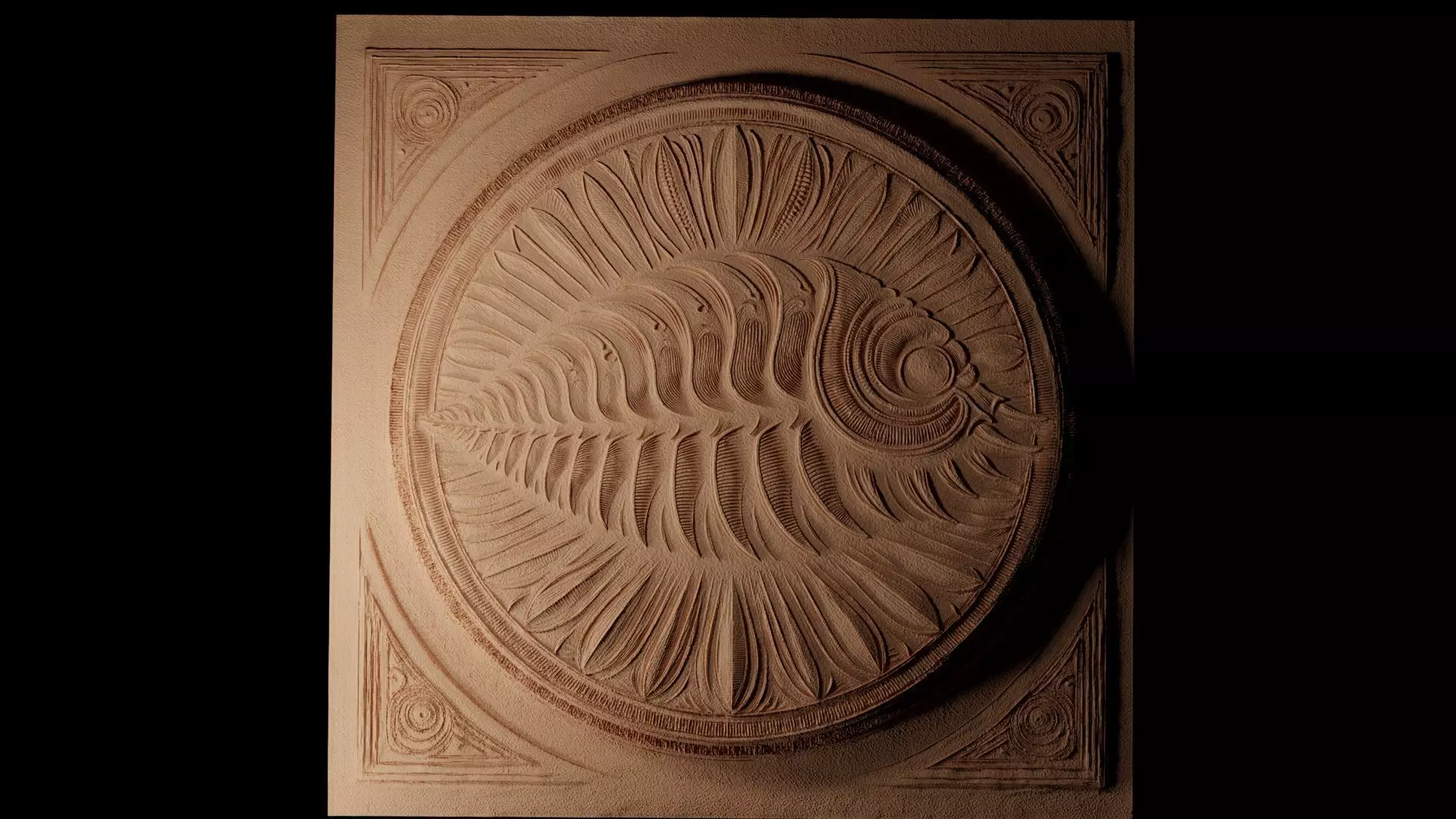 Trilobite CNC 3d Print High Relief Sand Casting 3D print model_0