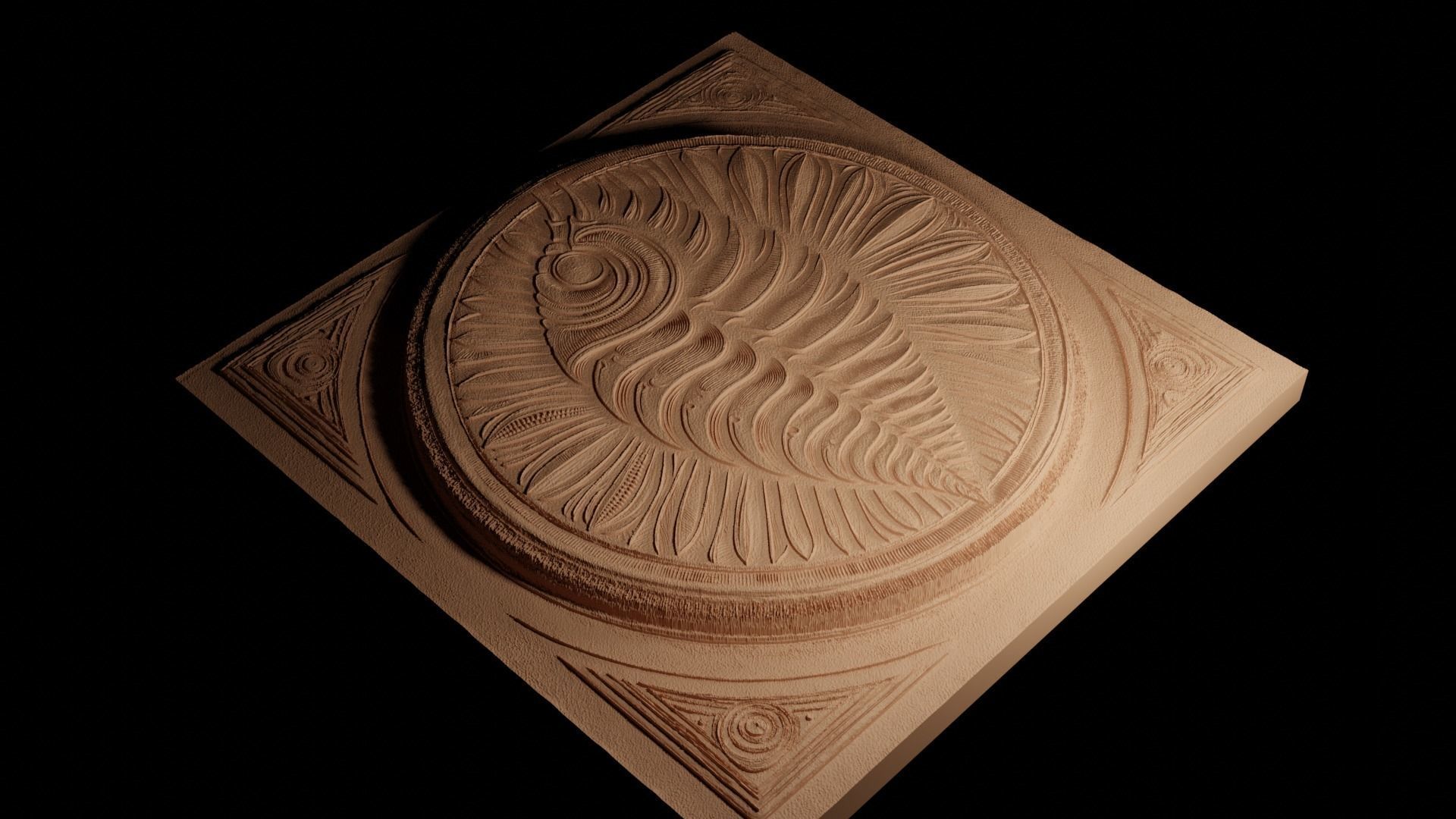 Trilobite CNC 3d Print High Relief Sand Casting 3D print model_4