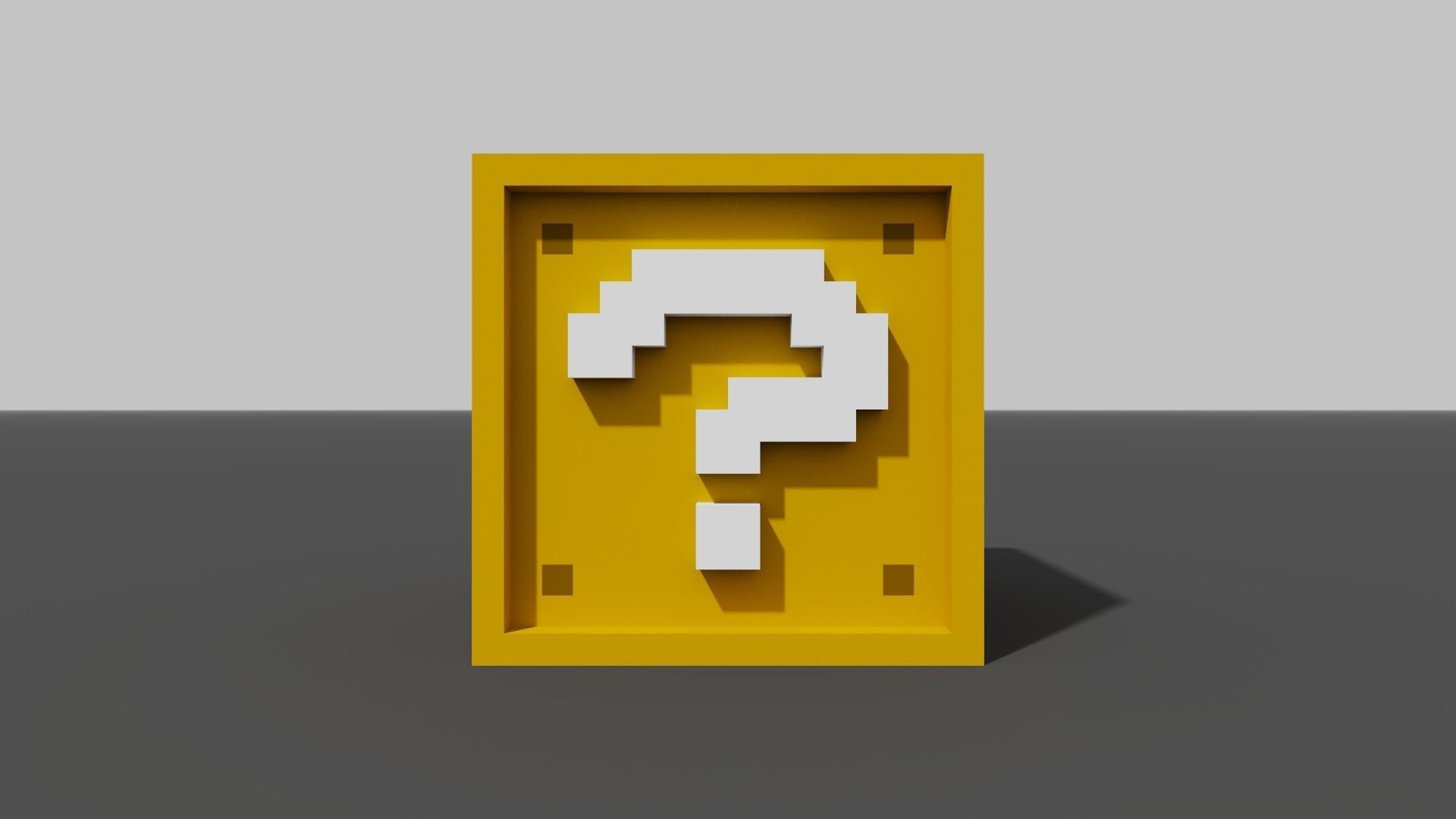 Mario question block  Low-poly 3D model_4