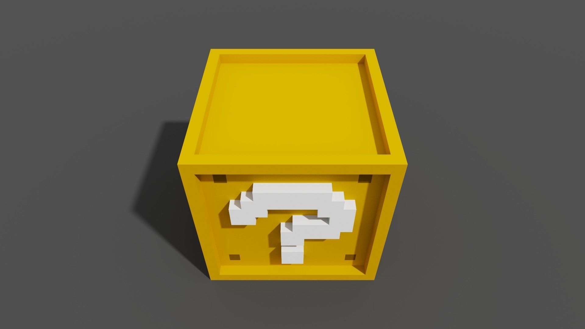 Mario question block  Low-poly 3D model_1