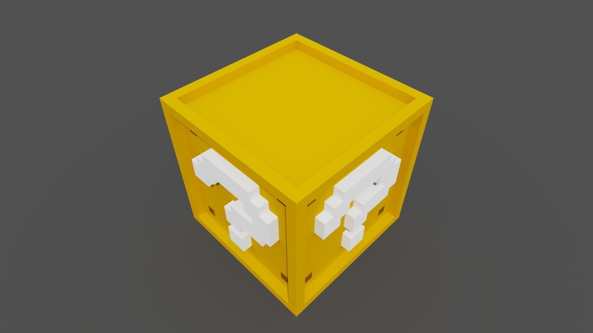 Mario question block  Low-poly 3D model_2