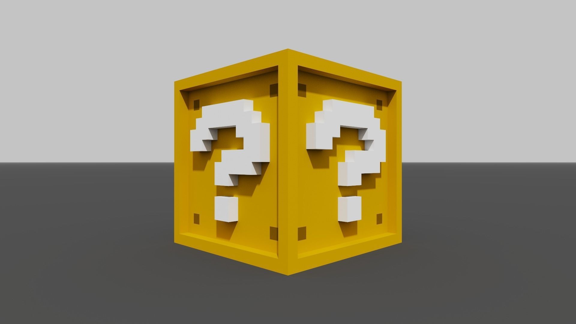 Mario question block  Low-poly 3D model_3