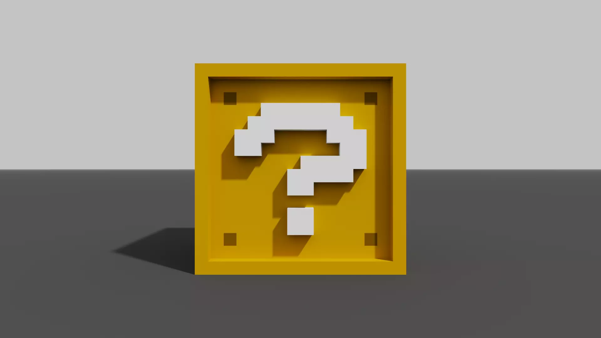 Mario question block  Low-poly 3D model_0