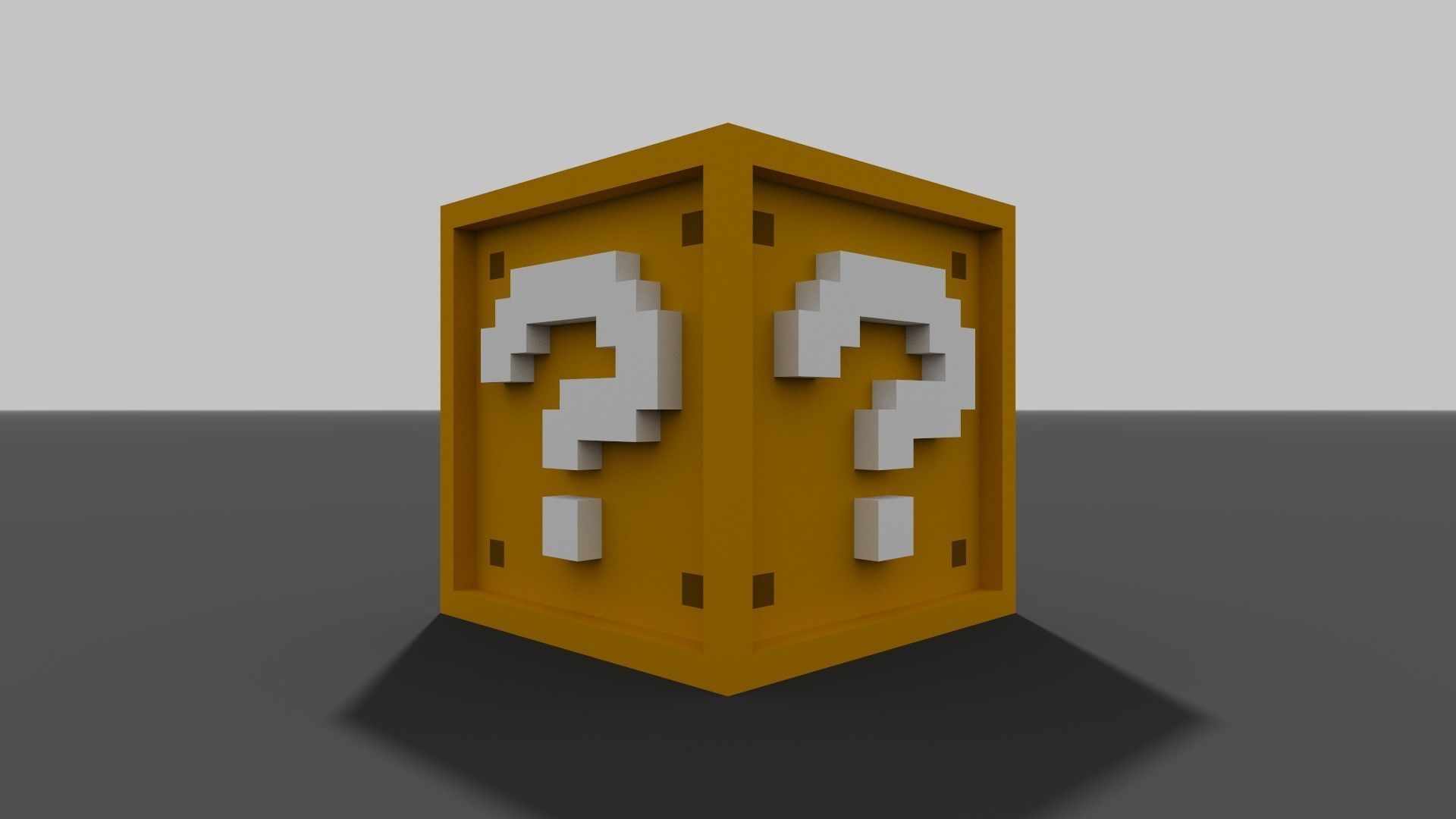 Mario question block  Low-poly 3D model_9