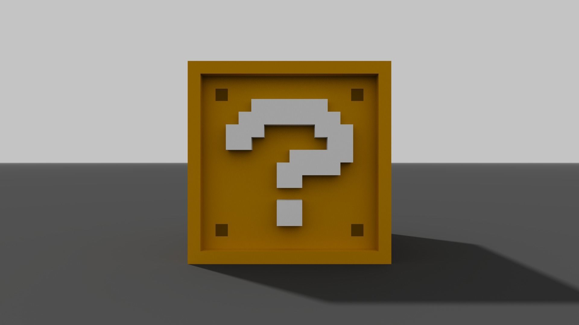 Mario question block  Low-poly 3D model_8