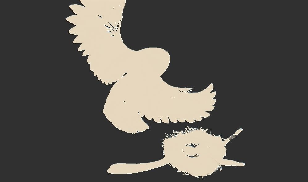 Owl nest eggs relief 3d printable model cnc 3D print model_2